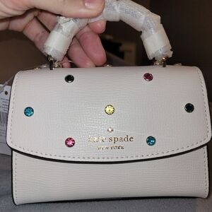 NWT Kate Spade Cream Mini Bag with Colorful Gem Accents